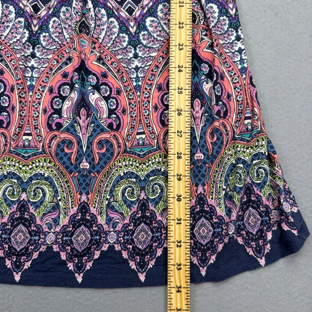 Soma XS Navy Blue Paisley Lace‎ Trim Chemise Nightgown Sleep Dress Sleeveless